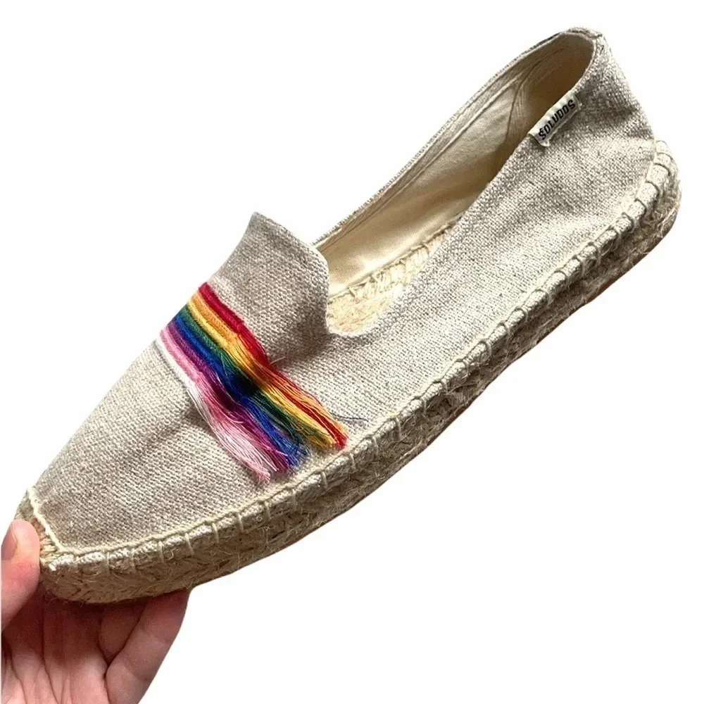 Soludos rainbow pride flag espadrille loafer flats